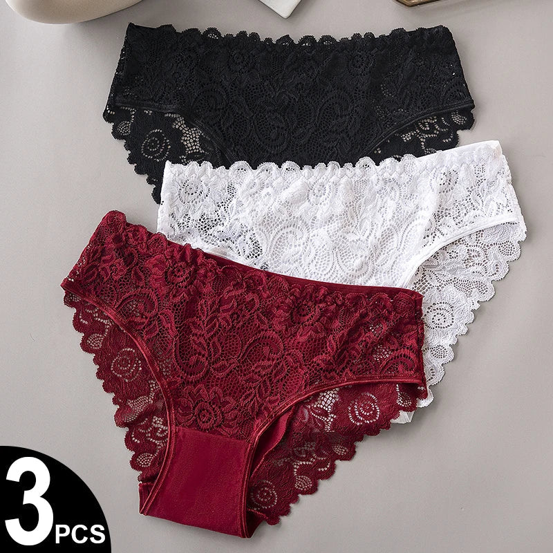 Elegant Floral Lace Panties Set