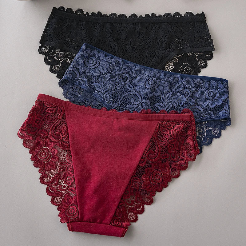Elegant Floral Lace Panties Set